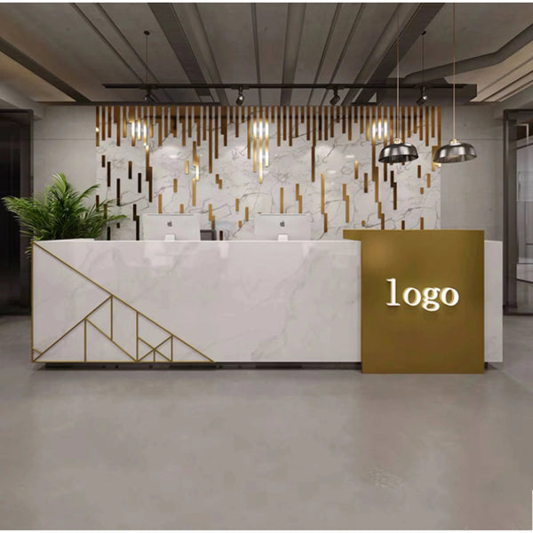 Golden Ice Luxury Reception Desk - Alpine Office Supply