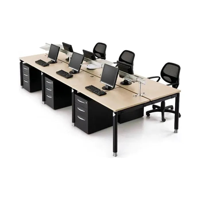 Modern 6 Person Workstation - Alpine Office Supply