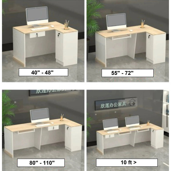 Modern Simple Wood Color Reception Desk - Alpine Office Supply