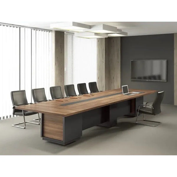 Walnut Rectangular Executive Luxury Conference Table - Alpine Office Supply